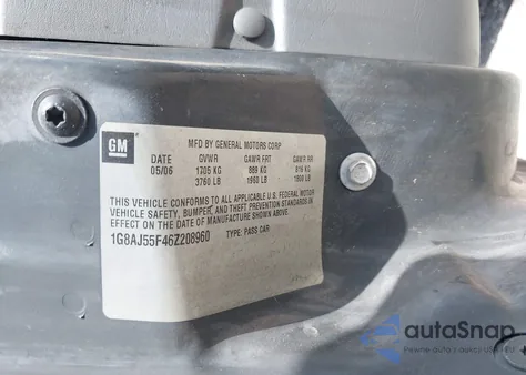 2006 Saturn Ion 2 из США, поврежденный, VIN 1G8AJ55F46Z208960